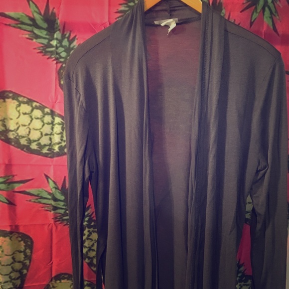 Size L Cardigan Wrap Woth Tie Dark Grey Light Wt - Picture 1 of 5